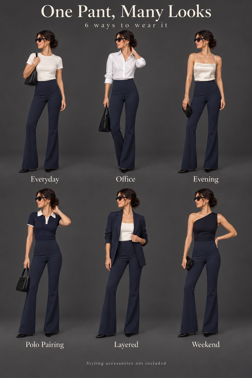 Bootcut Trousers — Navy
