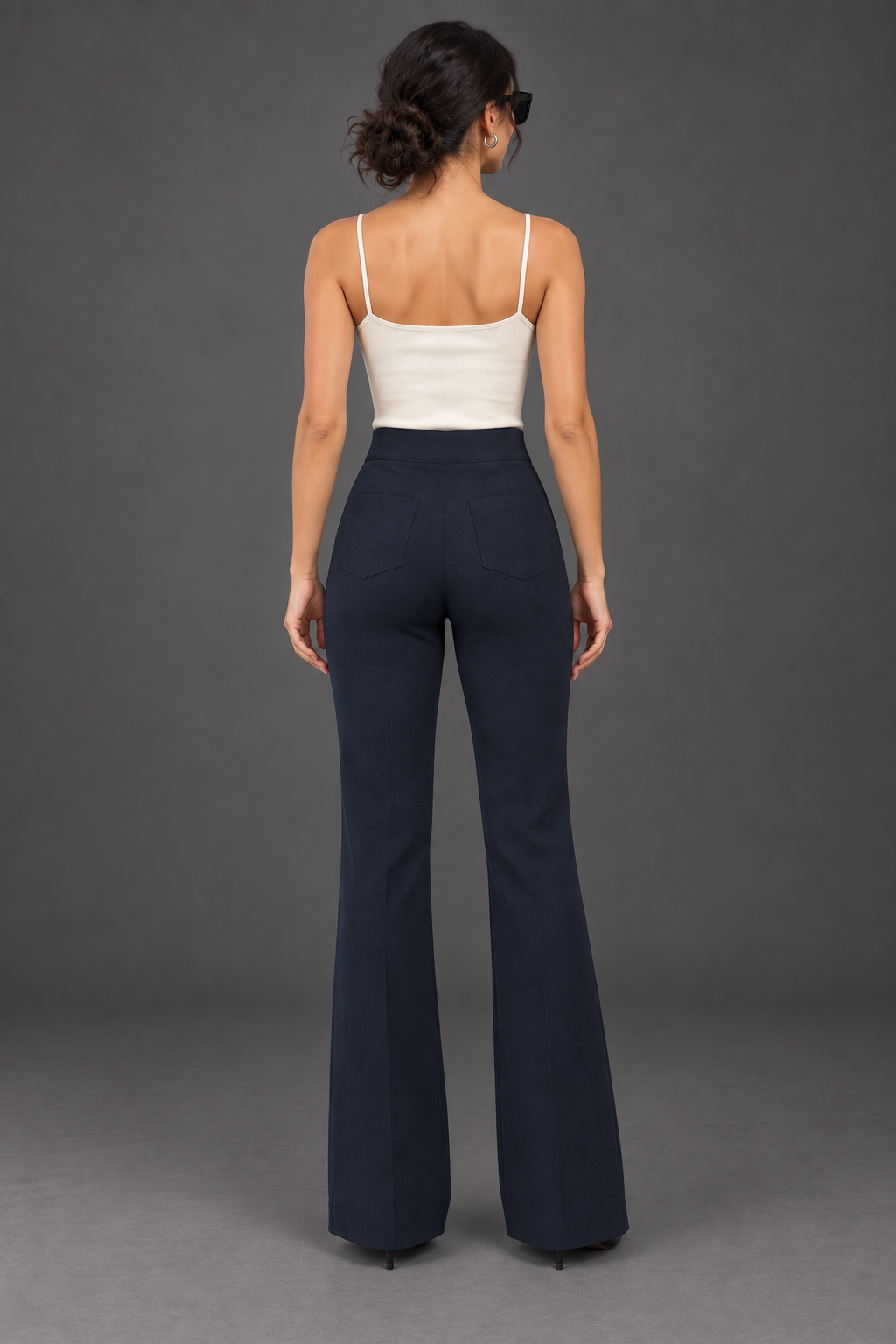 Bootcut Trousers — Navy