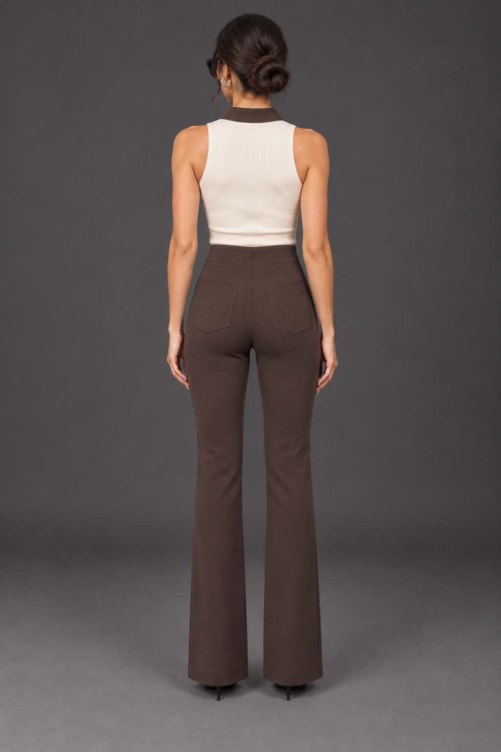Bootcut Trousers — Chocolate Brown