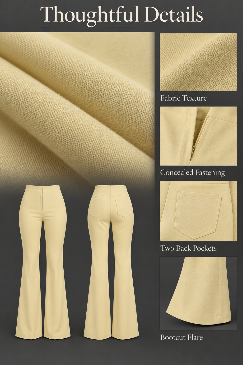 Bootcut Trousers — Butter Yellow